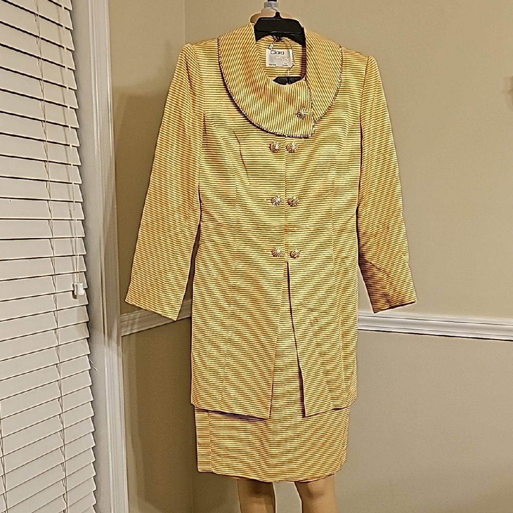 Gold Striped Two-Piece Suit